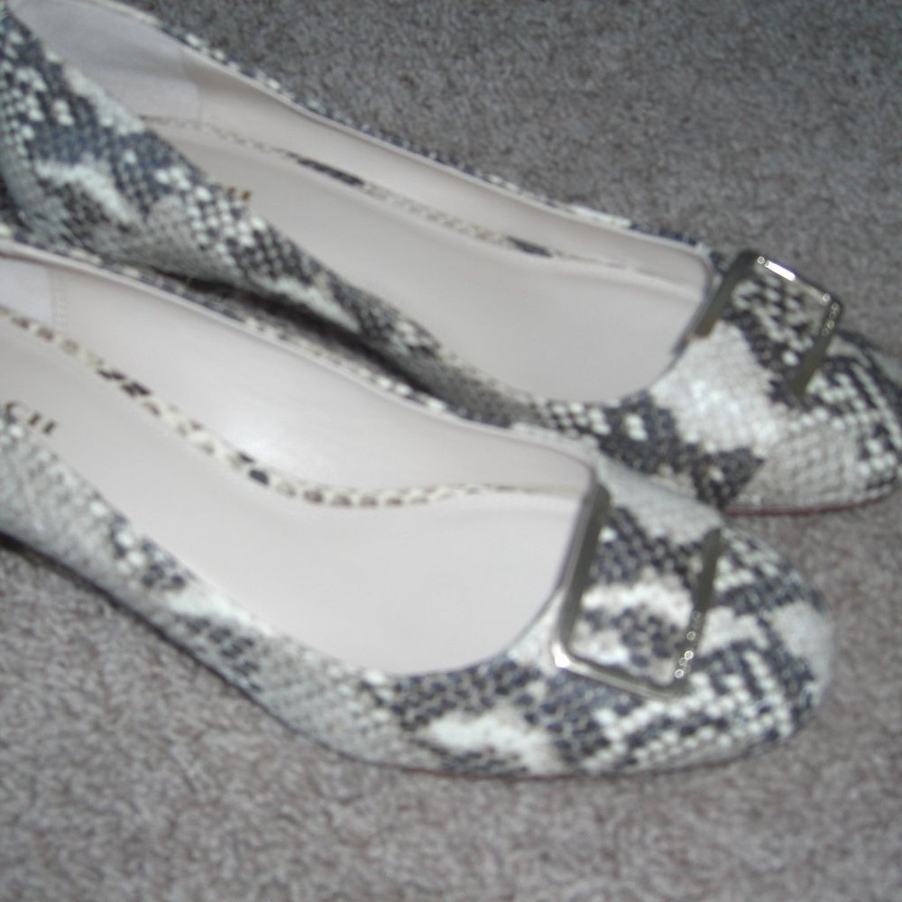 COACH PYTHON PRINT BLOCK HEEL PUMPS